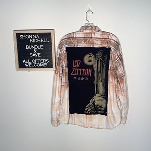 Custom Bleached Flannel w/ Led Zeppelin Back.  Size XL